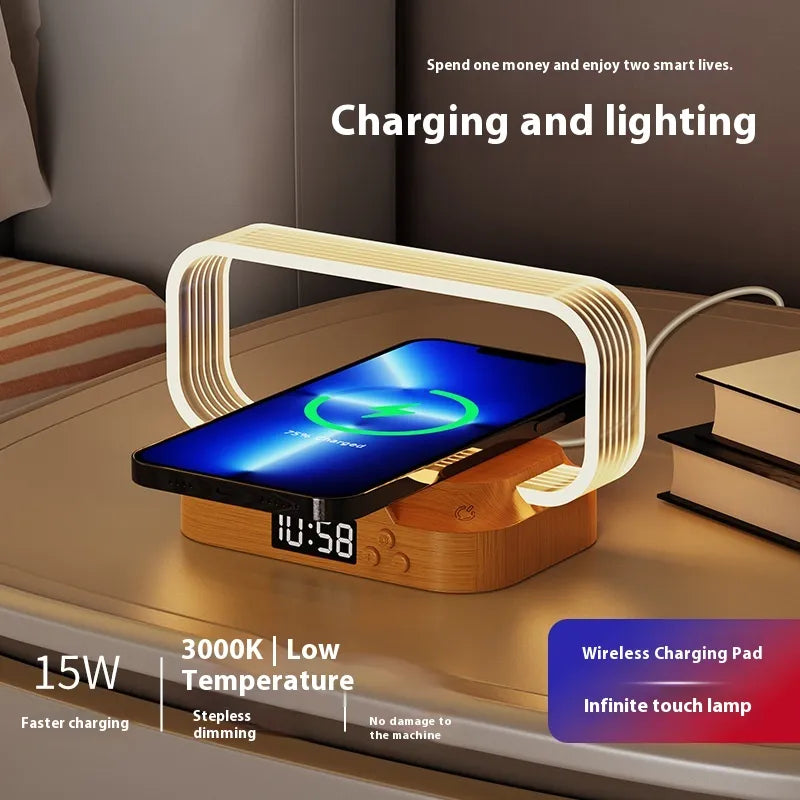 LumaDock™ – 3-in-1 Bedside Lamp & Wireless Charging Station